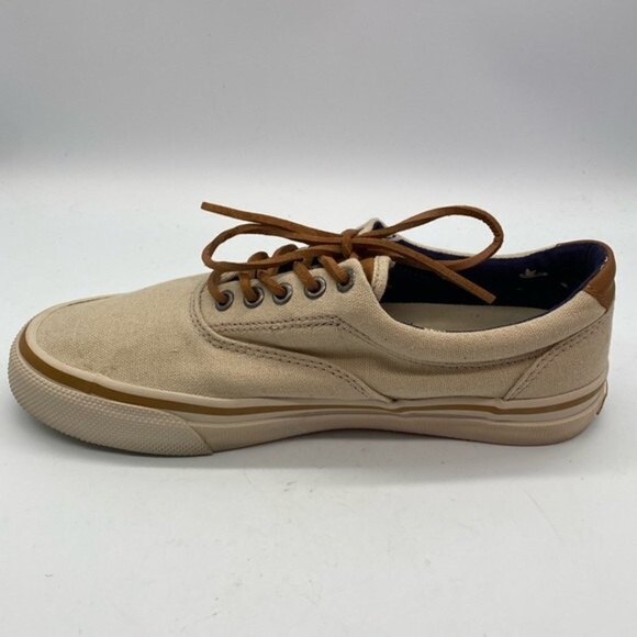 𝅺BASS Classic Compass Beige Canvas Boat Shoes size 7.5 - Picture 4 of 8